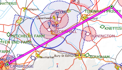 Snetterton -> Cambridge Airspace